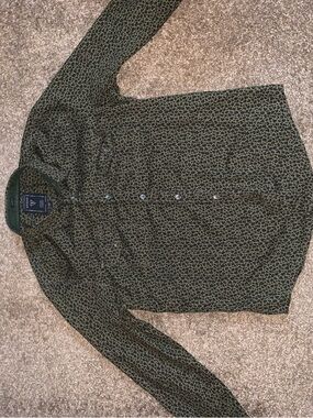 Guess Olive and Black Leopard Print Shirt